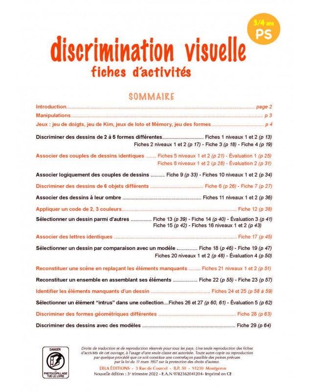 Discrimination visuelle PS